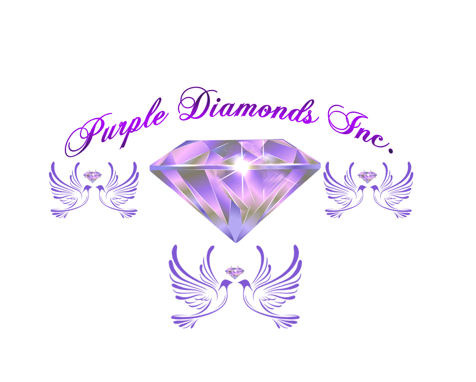 purple diamonds inc on white